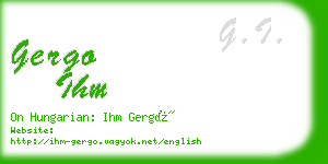 gergo ihm business card